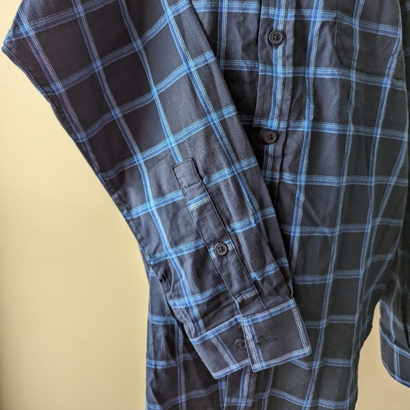 Columbia Plaid Button Down Blue Large - Picture 4 of 6
